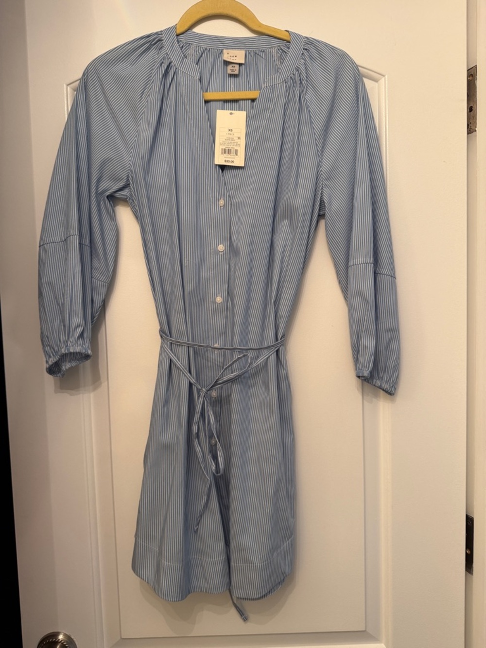 a new day Blue Pinstripe Mini Dress